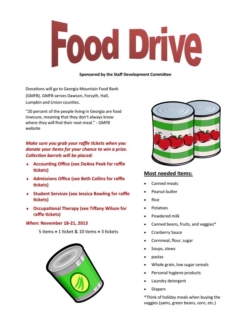 School Food Drive Flyer School Food Drive Flyer