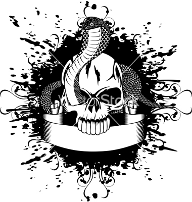 Skull and Snake Vector