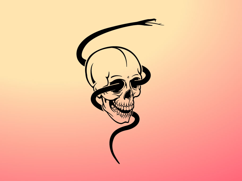 Skull Snake Tattoo Clip Art