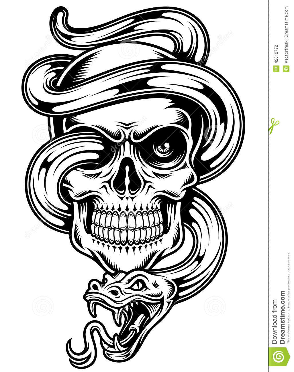 Snake and Skull Tattoo Designs Snake and Skull Tattoo Designs