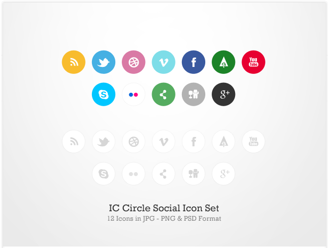 Social Media Icons Circle