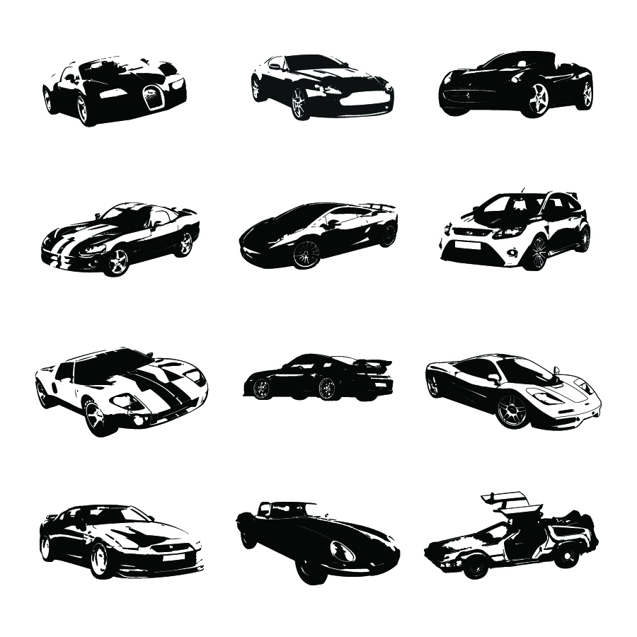 Sports Car Silhouette Vector