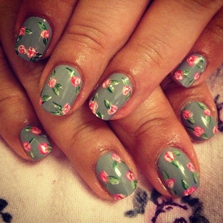Summer Flower Nail Art Design