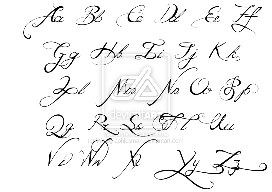 Tattoo Fonts Script Calligraphy Alphabet