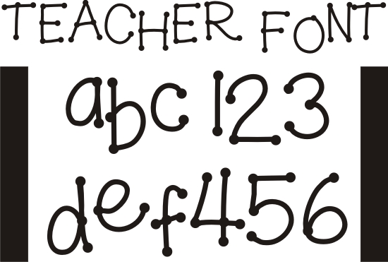 Teacher Fonts with Dots