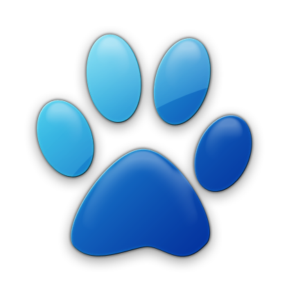 Transparent Cat Paw Prints Blue