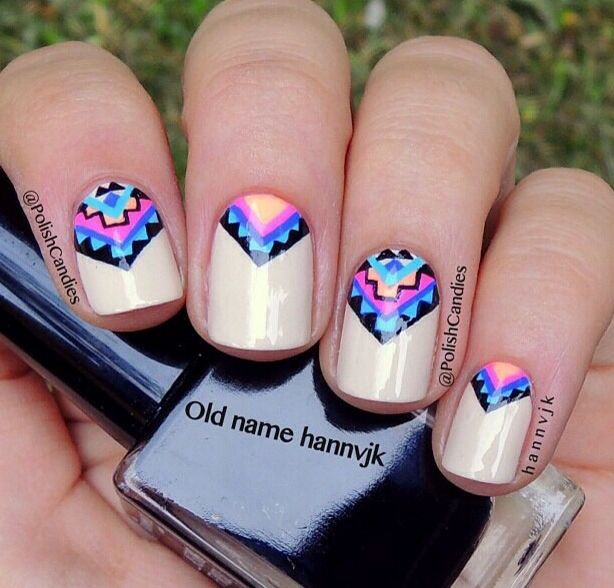 Tribal Aztec Nail Design Tribal Aztec Nail Design