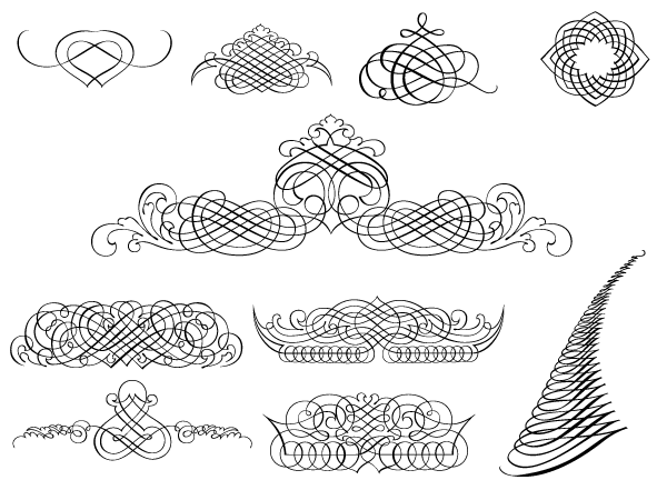 Vector Calligraphy Borders Free