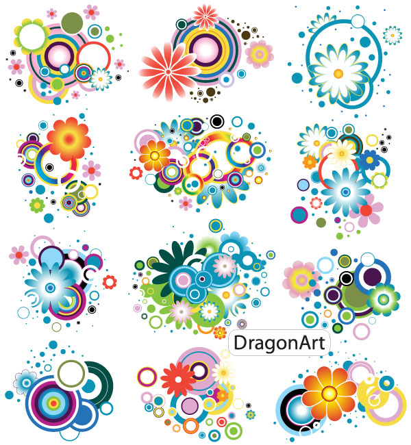 19 Colourful Flower Vector Images