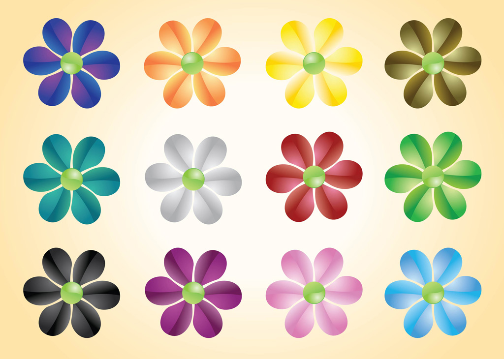 Vector Colorful Flowers