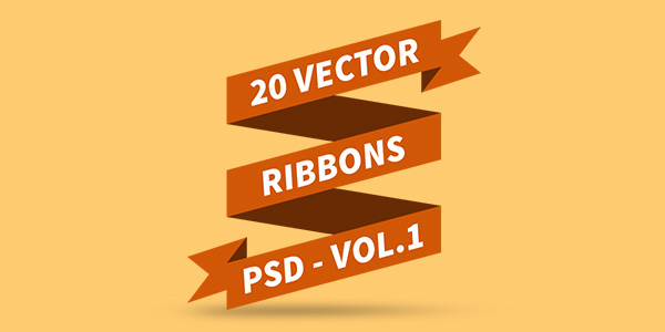 17 Photoshop PSD Vector Ribbon Images