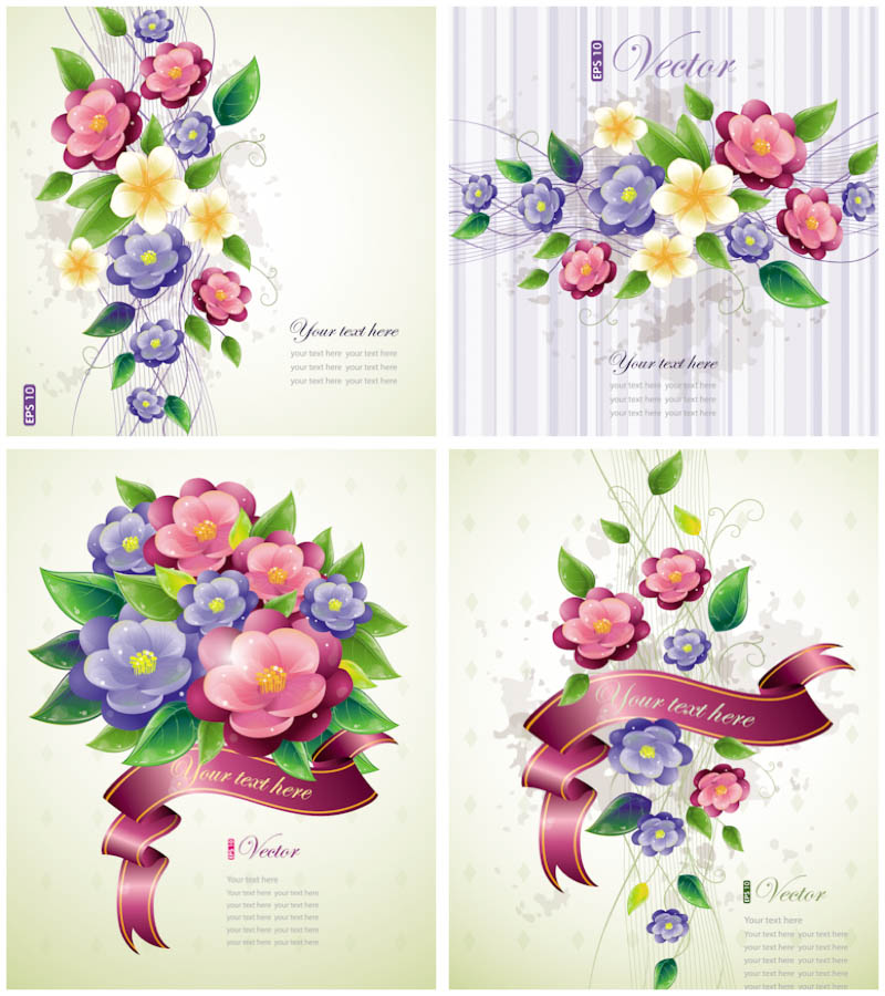 Vector Spring Flowers Card