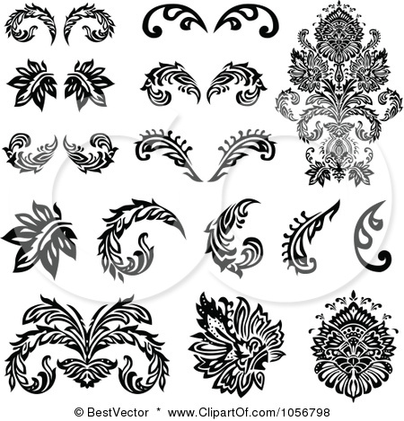 12 Victorian Flowers Clip Art Free Vector Image Images