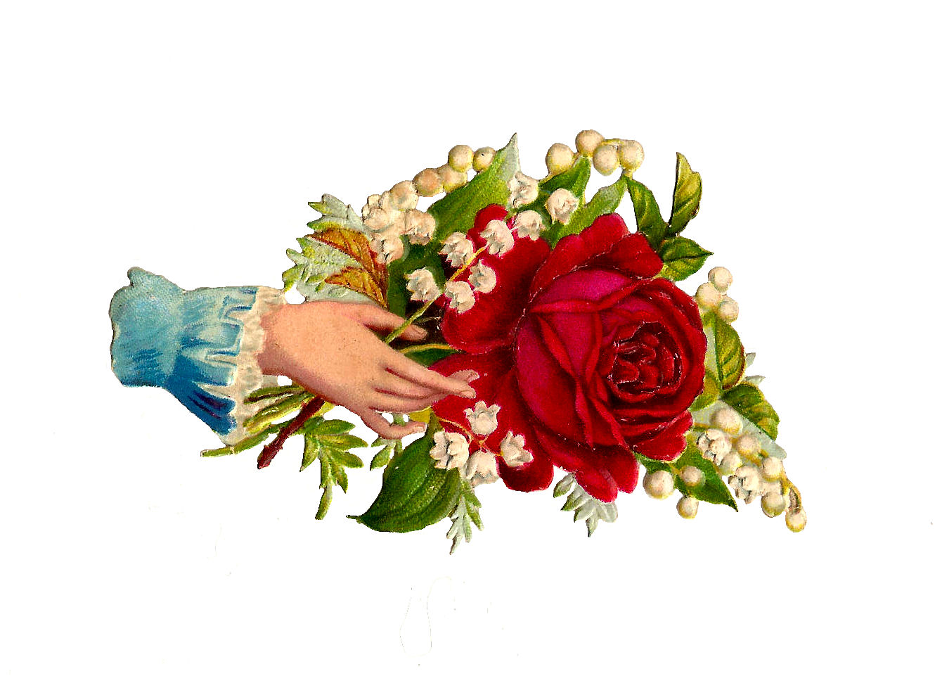Victorian Red Rose Clip Art Free