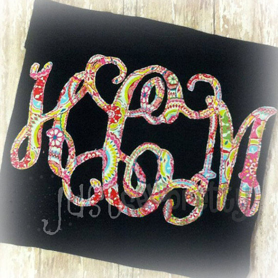 Vine Monogram Font Applique Design Vine Monogram Font Applique Design