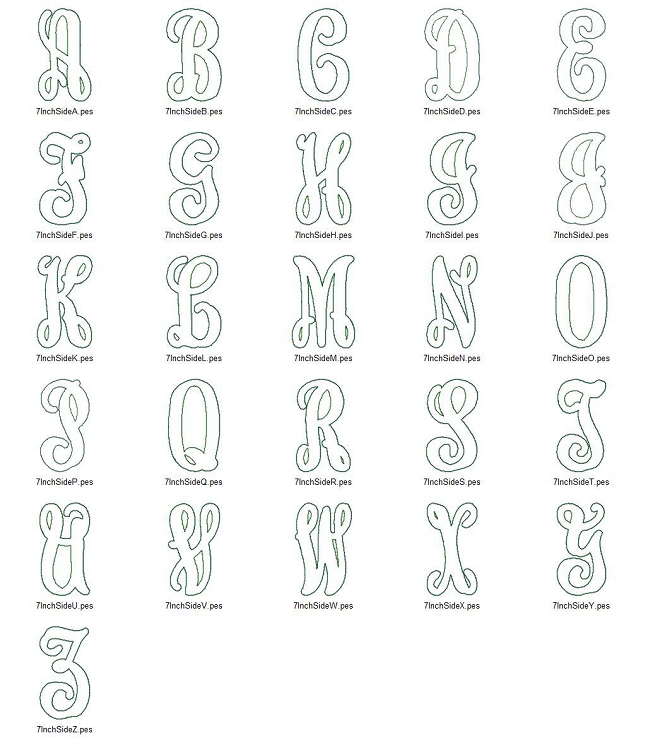 Vine Monogram Font Embroidery Applique Vine Monogram Font Embroidery Applique