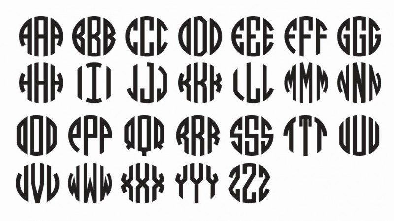 11 Vinyl Circle Monogram Font Images