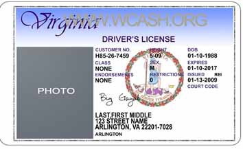 Virginia Drivers License Template