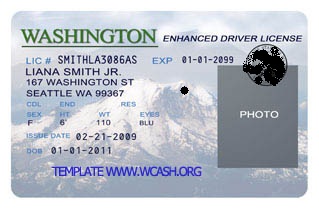 Washington State Drivers License Template