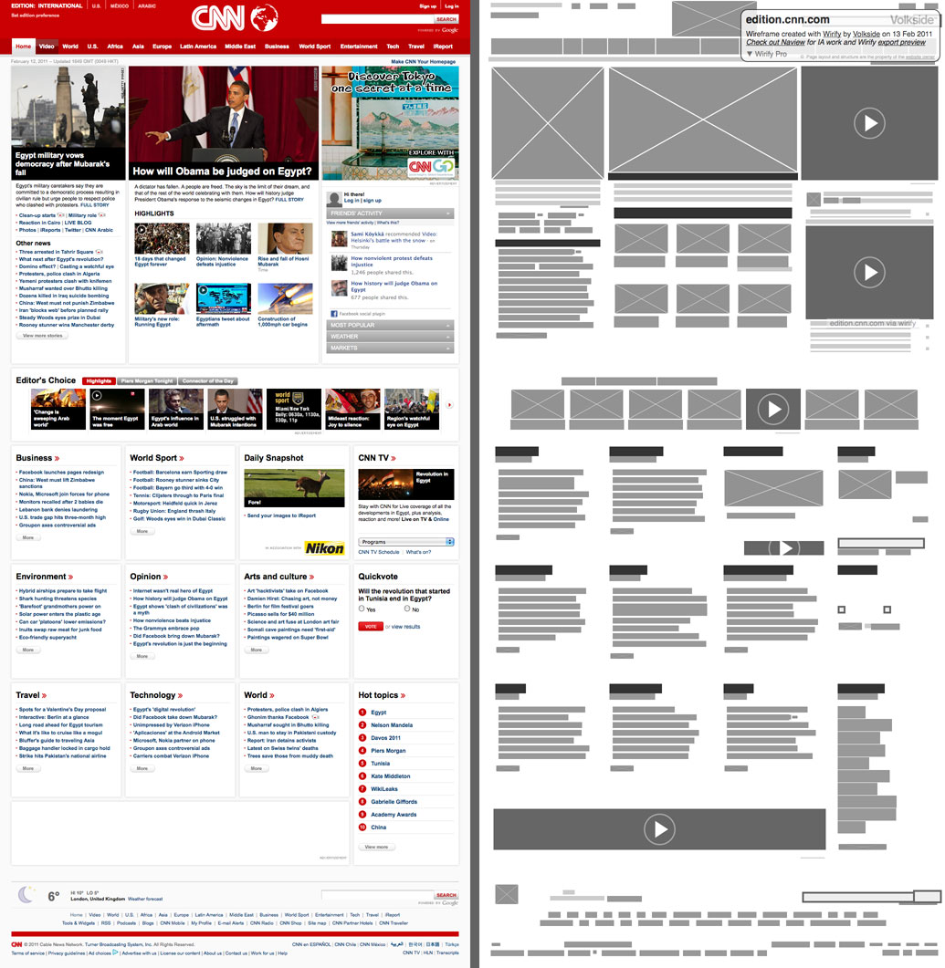 Website Wireframe Example