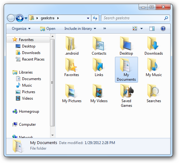 Windows 7 Hidden Files in Folder