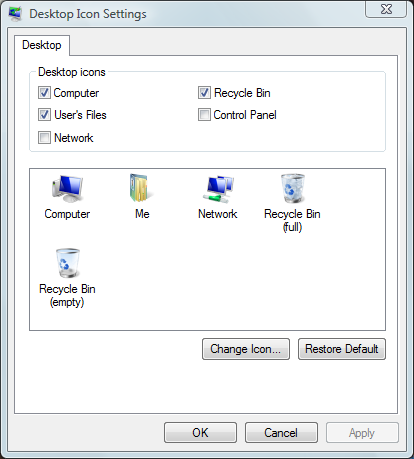 Windows Desktop Icon Location