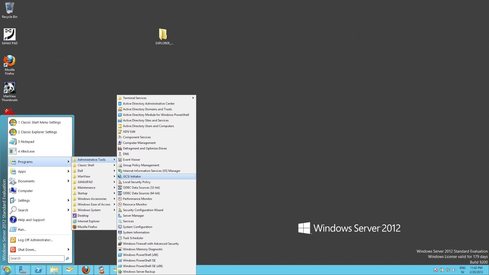 Windows Server 2012 Classic Start Menu