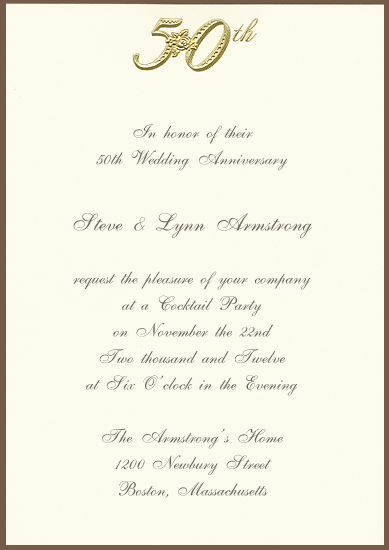 50th Wedding Anniversary Invitations Templates