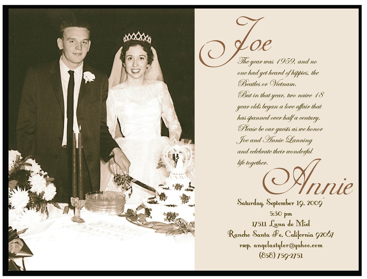 50th Wedding Anniversary Invitations Templates