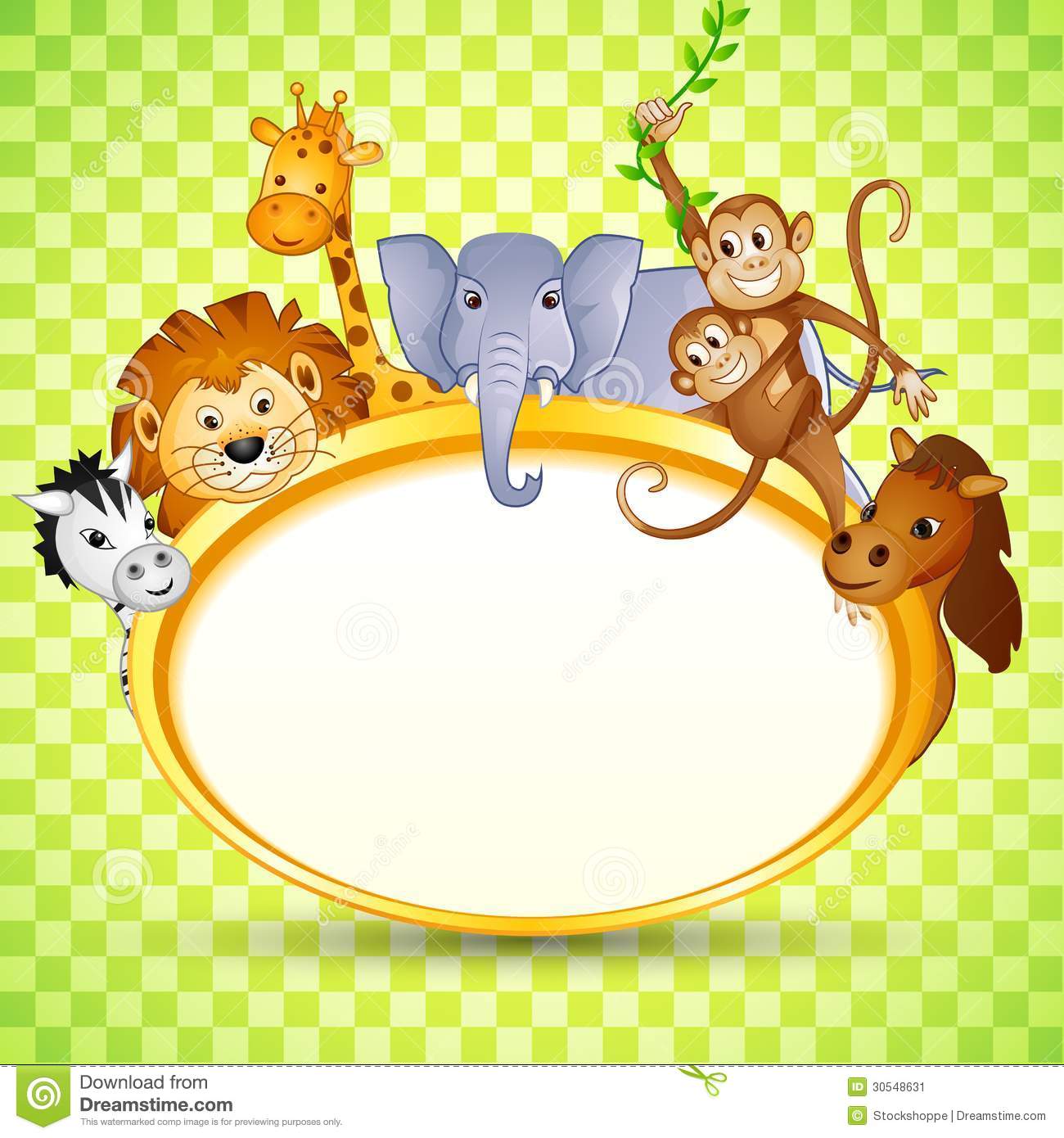 Animals Clip Art Baby Shower Invitations