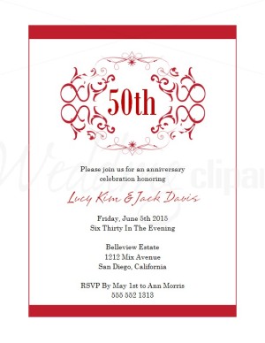 Anniversary Invitations Templates Free