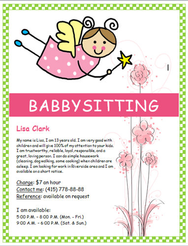 Babysitting Flyer Template