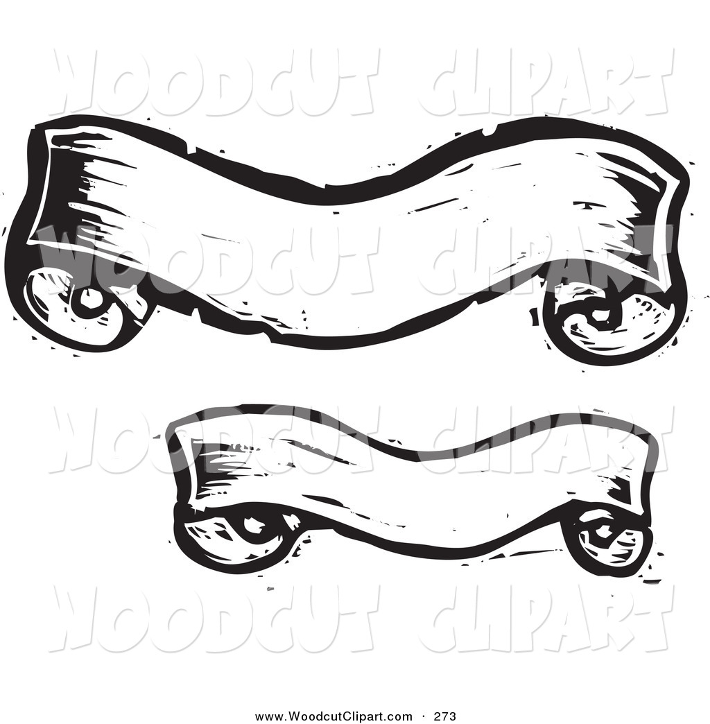 Black and White Banner Clip Art