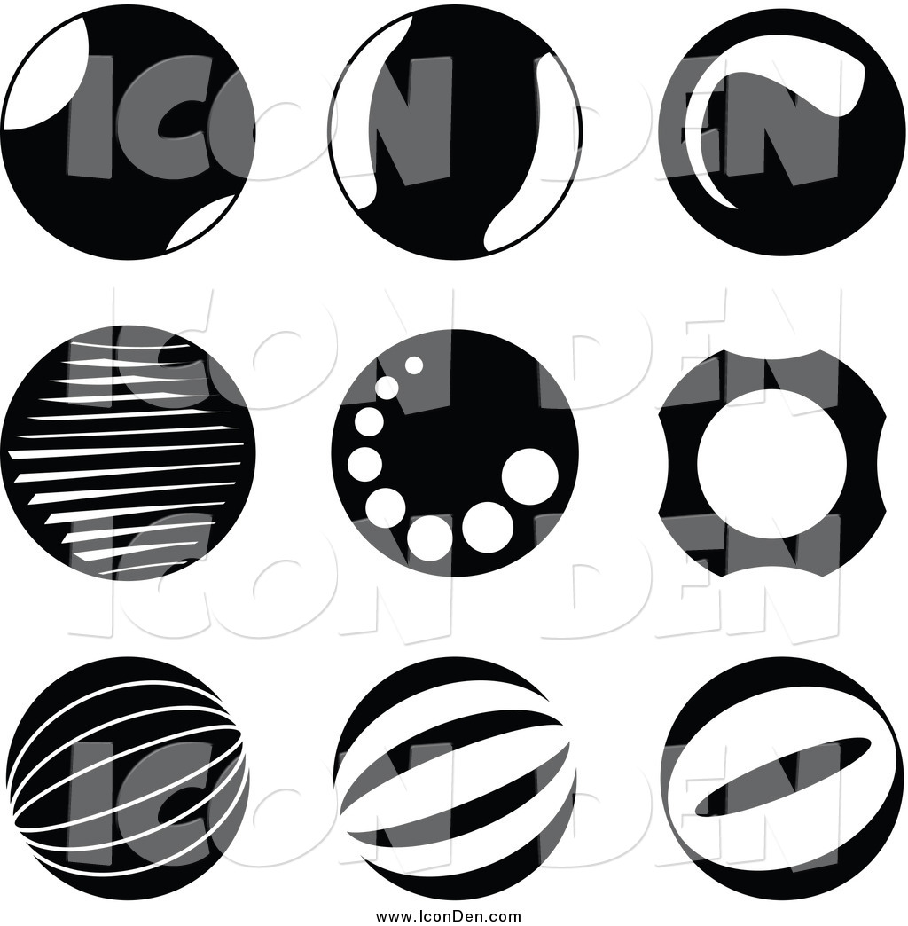 Black and White Circle Icons