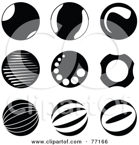 Black and White Circle Icons
