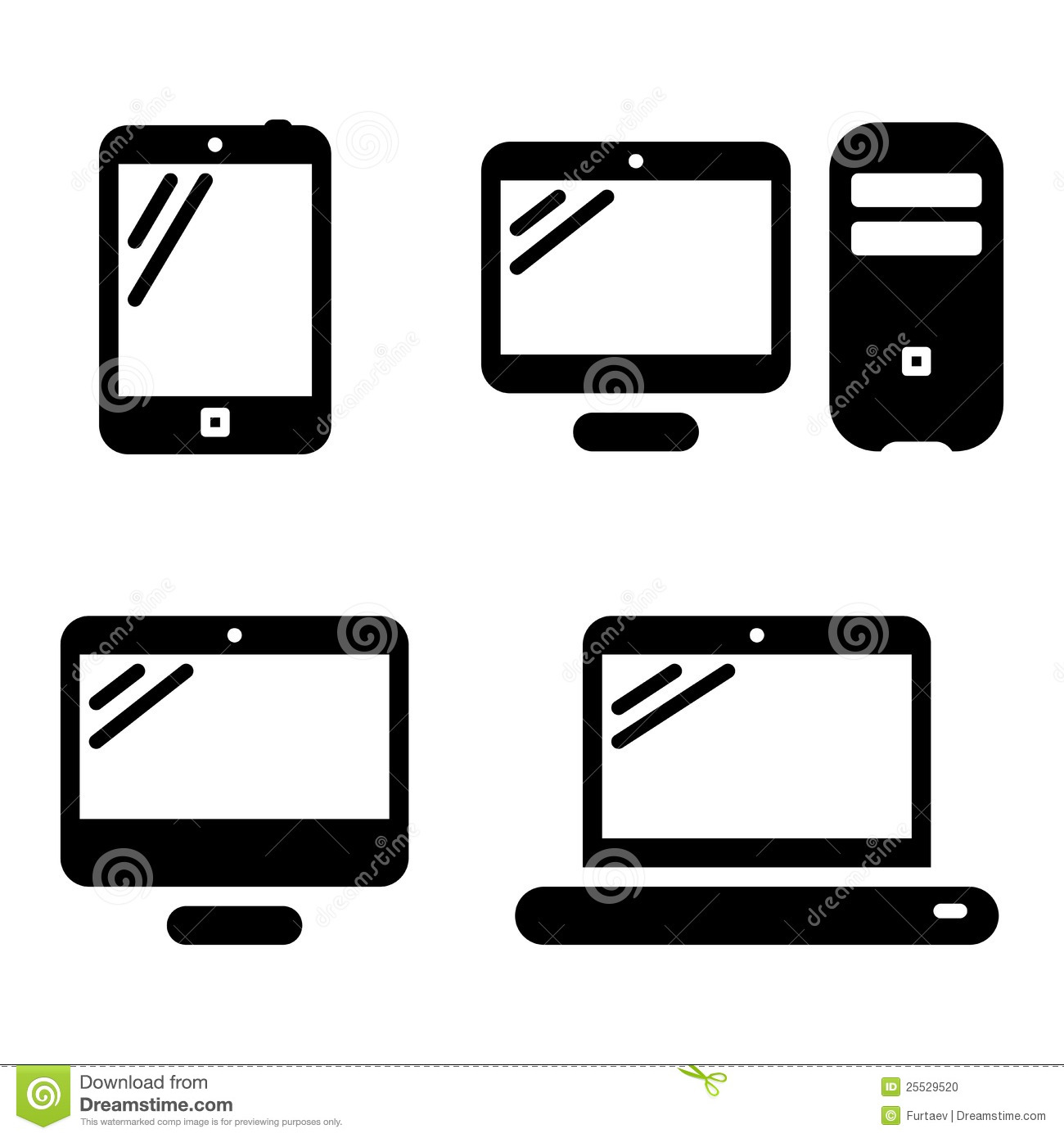 Black and White Computer Icon Black and White Computer Icon