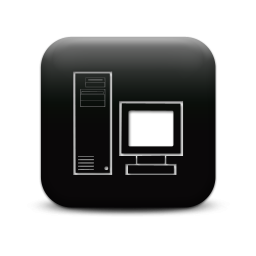 Black and White Desktop Computer Icon