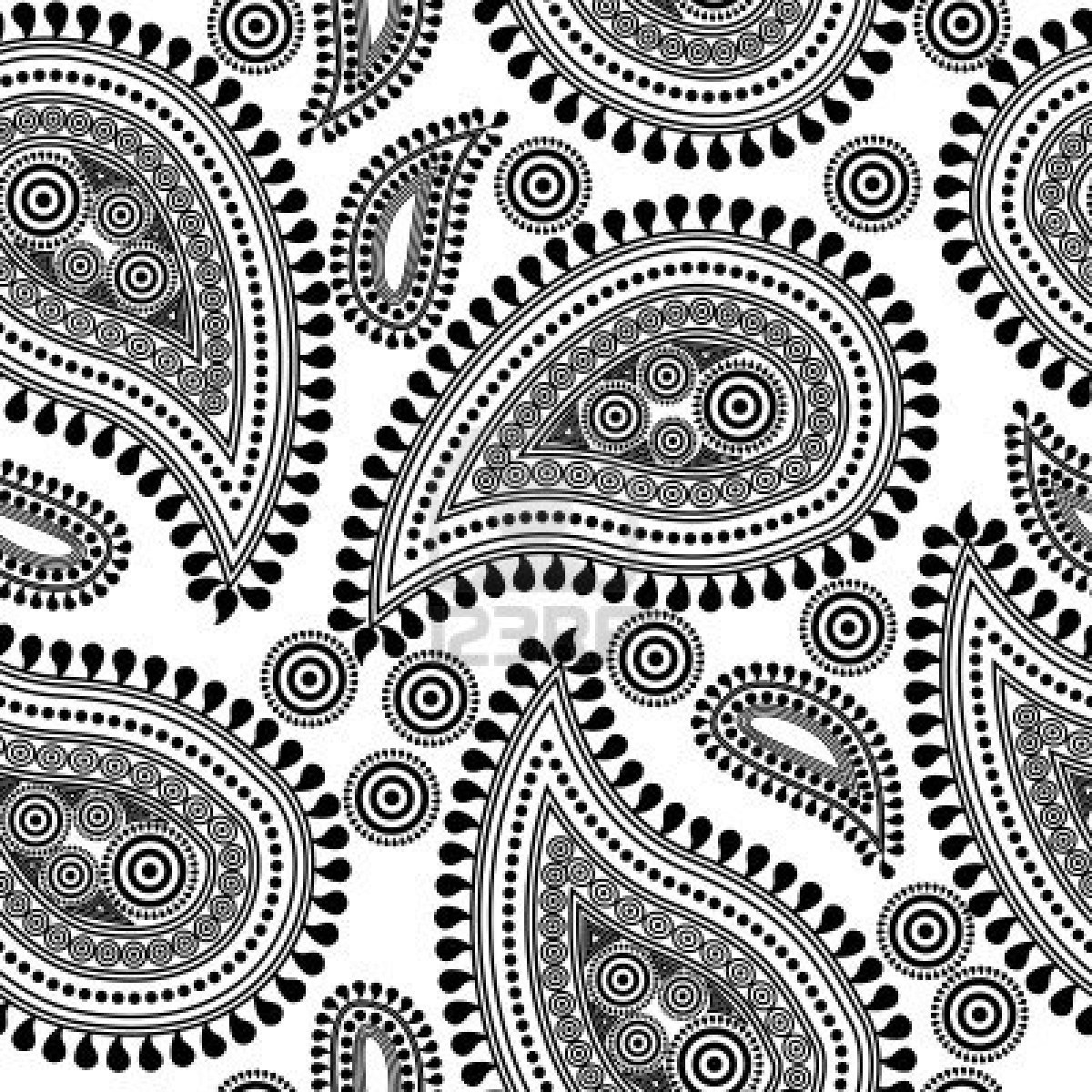 Black and White Paisley Pattern