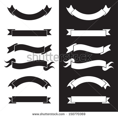 Black and White Ribbon Banner Black and White Ribbon Banner