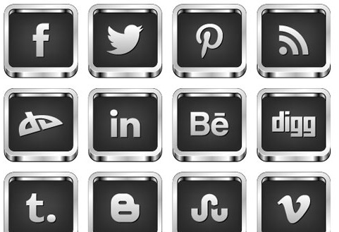 Black and White Social Media Icons Free