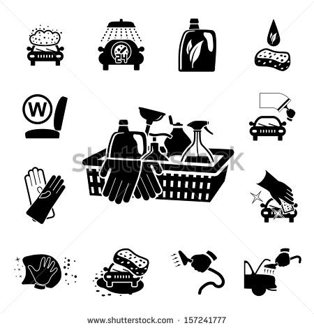 Black and White Vector Car Wash