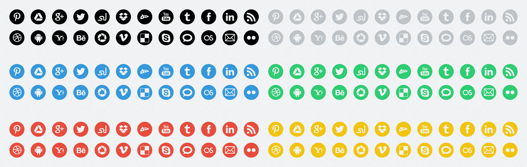 Black Round Social Media Icons Free