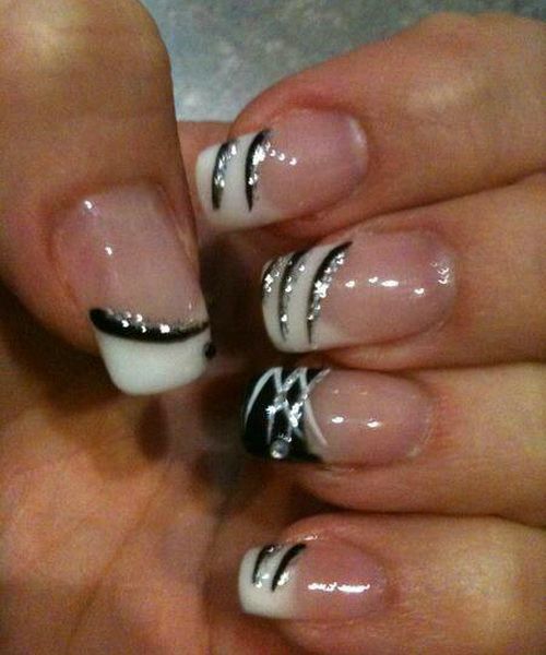 Black White Acrylic Nails Designs