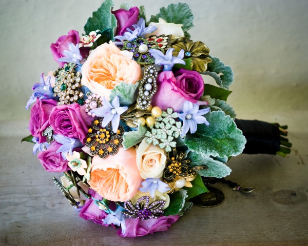 Brooch Bouquet with Flowers