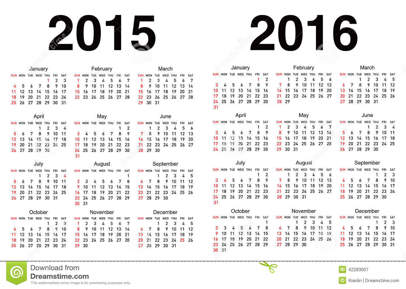 Calendar Templates 2015 2016