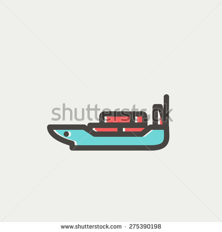Cargo Container Ship Icon Silhouette