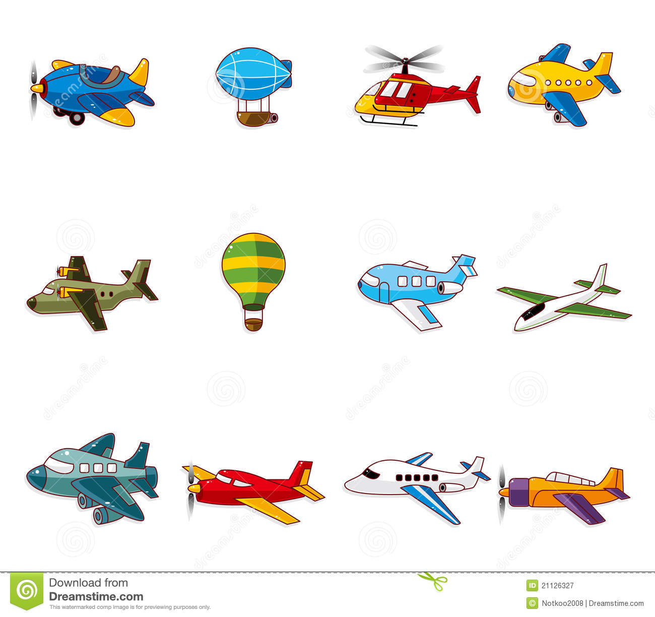 Cartoon Airplane Icons Cartoon Airplane Icons