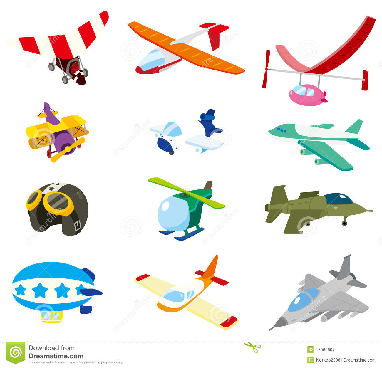 Cartoon Airplane Icons