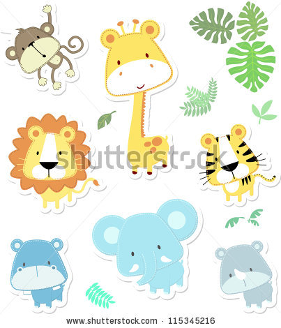 Cartoon Baby Jungle Animals