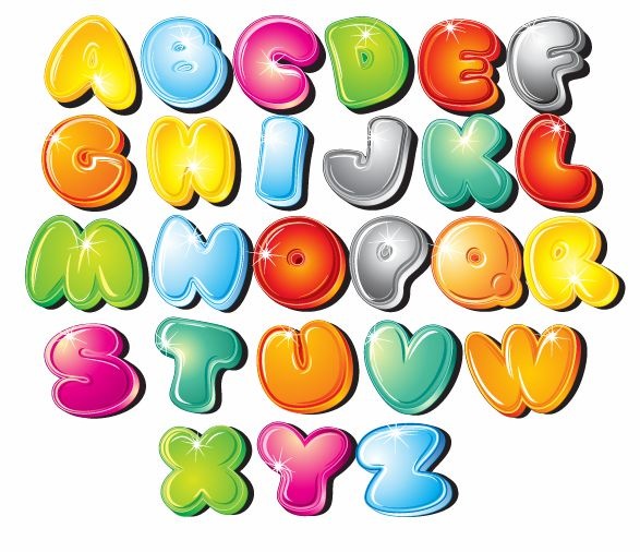 Cartoon Bubble Letters Alphabet